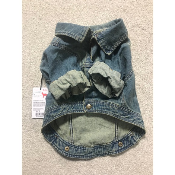 Reddy Denim Dog Jacket Cute Pet Jean Coat Puppy Apparel‎ Outfit Large NWT - Picture 1 of 3